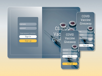 Covid Vaccine Giveaway Signup Page - DailyUI challenge - 001