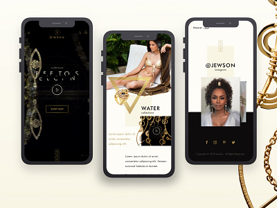 Jewelry - Mobile design black design mobile app design product design responsive design typogaphy ui ux