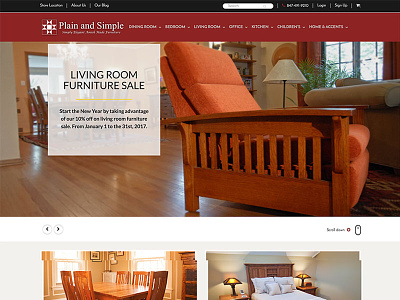 Plain And Simple Amish Furniture design ecommerce furniture shopify webdesign webpage website