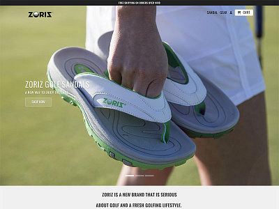 Zoriz design ecommerce golf sandals shopify sports webdesign webpage website