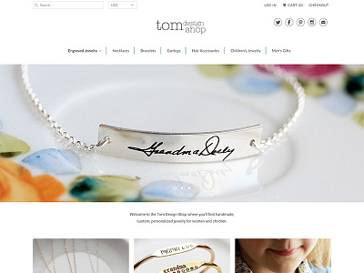 Tom Design Shop custom design ecommerce jewelry shopify webdesign website