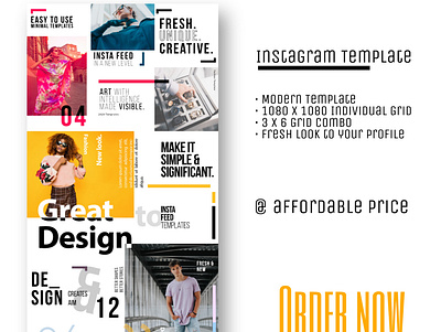 Instagram Feed Template branding design instagram instagram post instagram template minimal