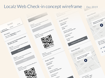 Concept wireframe of Localz Web Check-in localz melbourme mobile web ui ui design ux web design webdesign website design