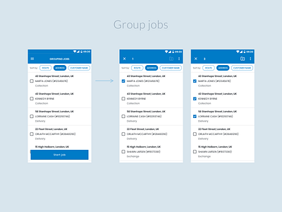 Field Service app - Group job feature app design localz mobile ui ui ui design ux