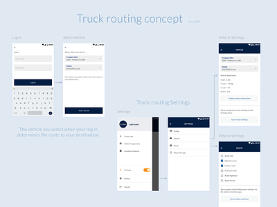 Truck Routing Concept app design localz truck routing ui ui design ux