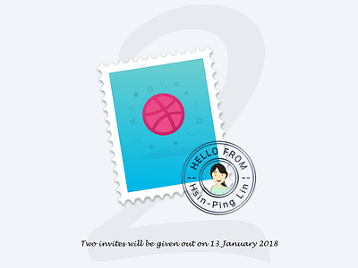 Dribbble Invitation x2 dribbble dribbble-invitation invitation invite mail me stamp taiwan you