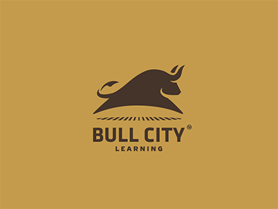 Bull Emblem animal bull city jump learning logo