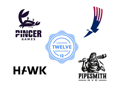 LogoLounge 12 branding eagle hawk logo logolounge logolounge book 12 logolounge12 mark pincer pincer games pipesmith symbol