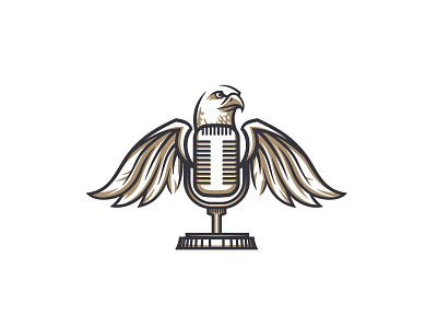 Anthem Eagle Logo anthem bird brand branding eagle emblem hawk illustration logo microphone wings