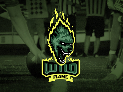 Wild Flame logo animal dog emblem fire flame mascot sport sport logo wild wolf