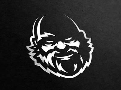 Pirate beard face illustration logo mark negative space pirate villain