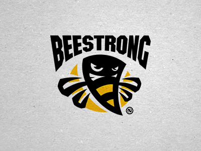 Beestrong bee illustration logo mark unused