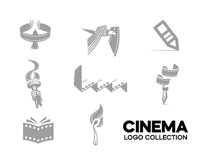 Cinema Logo Collection branding cinema film logo mark movies nagualdesign negative space