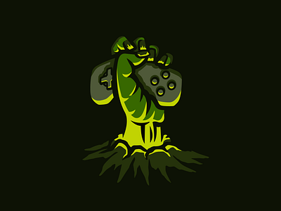 Game must go on... game gamepad hand illustration logo nagualdesign zombie