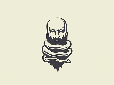 Snake man logo beard boa branding engraving illustration logo logoforsale man mark nagualdesign python sale snake