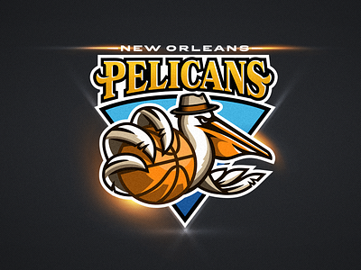 Pelicans New Orleans animal ball basketball bird illustration logo mark new orlean pelican sport
