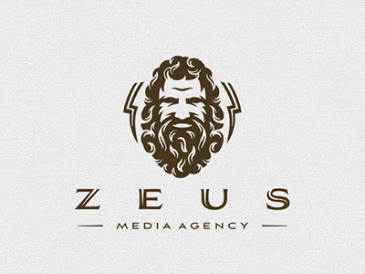 Zeus agency face flash god logo media zeus