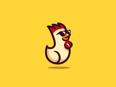 Cool cock bird branding character cock logo mascot nagualdesign rooster