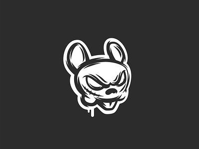 Bad mouse logo bab brading character logo mascot mouse nagualdesign skull