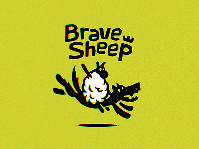 Brave Sheep Logo branding for sale logo nagual design sheep wolf