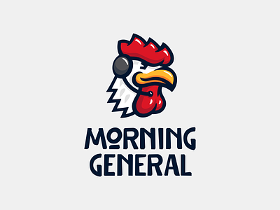 Morning general logo animal bird branding character cock for sale general illustration logo mark mascot nagual design rooster