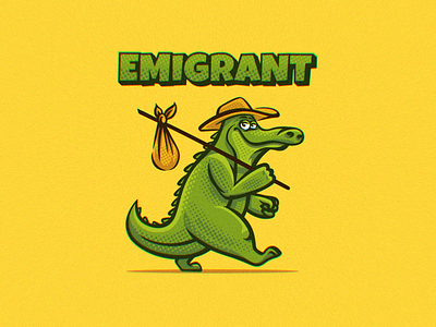 Emigrant logo animal brand branding crocodile emigrant illustration logo mascot nagual design