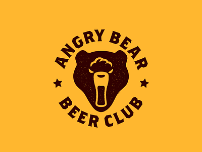 Angry Bear - beer club logo animal bear beer branding glass grizzly logo nagualdesign pub sale