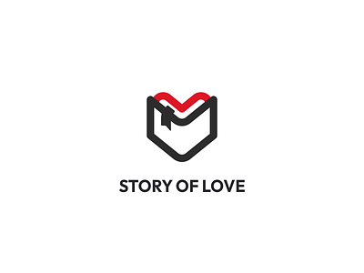 Story of love logo book branding for sale heart logo love nagual design story