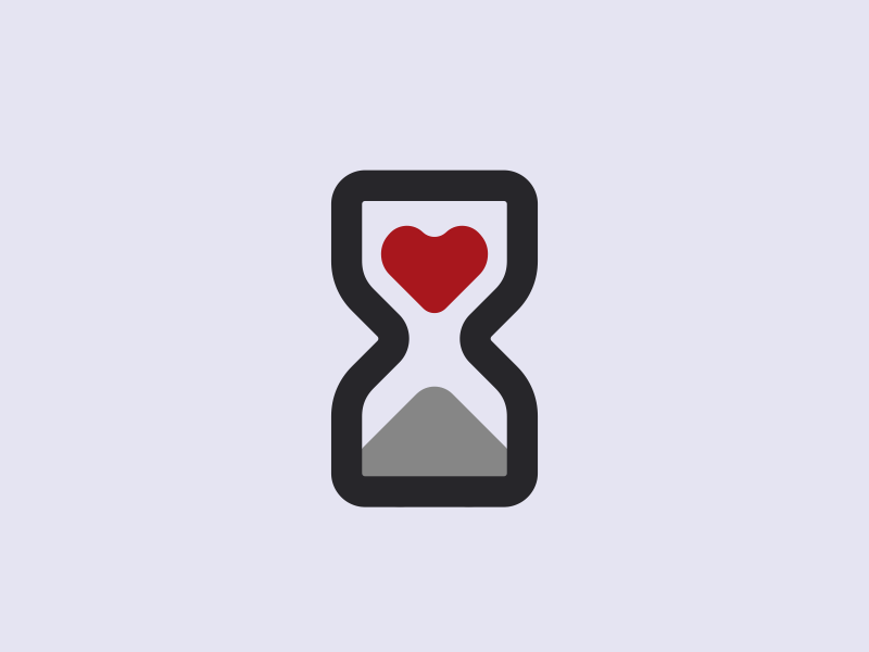 Life passes... branding clock heart life logo nagual design sale sand clock time