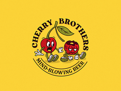 Cherry Brothers beer branding brothers cartoon character cherry illustration logo mark mascot nagual design oldschool vector
