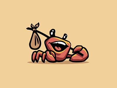 Crab traveler logo branding crab logo mascot nagual design sale