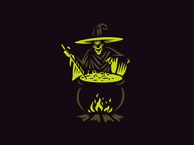 Witch logo boiler brand branding fire hat logo magic mark poison potion witch witchcraft