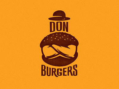 Don Burgers Logo branding burger don emblem fast food food gentelmen human logo mark nagual design
