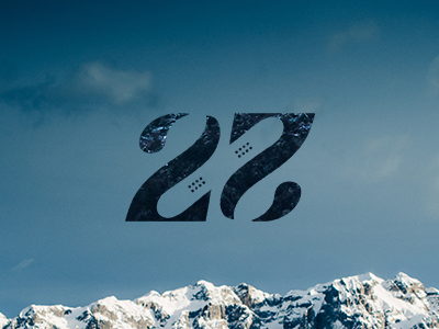 27 snowboarding team 27 ambigramm logo negative space snowboarding