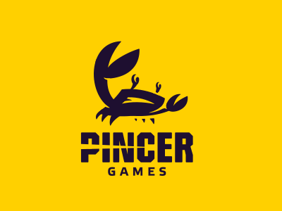 Pincer Games animation crab games logo pincer redesign video games