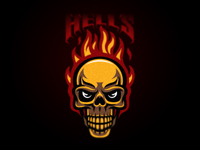 Hells fire! emblem fire flame hell hells logo skull sport