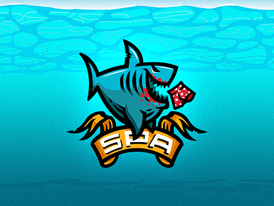 Natural Spa Resort fish fun jaws logo mascot resort sea shark spa