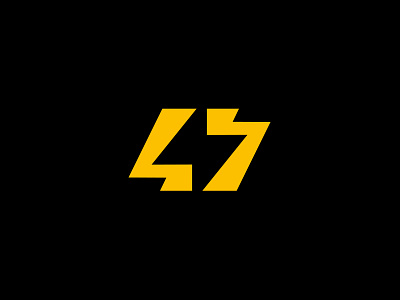 47 lightning 47 ambigram electric lightning logo negative space number