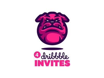 Dribbble Invites ball bulldog dog logo mascot sport sports logo