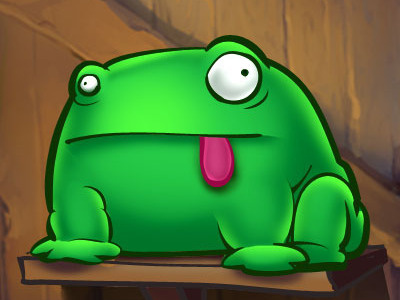 Chickenfrenzy Frog animal comic frog green tongue