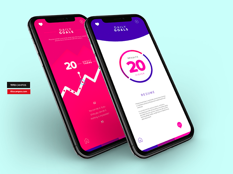 Daily App Progress Inner Screens iPhone X iphone x type icon wip progress data status ux app design app ios ui