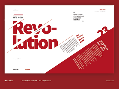 Revolution Poster Sample (WIP) composition design poster editorial multimedia red text tipografia type typography