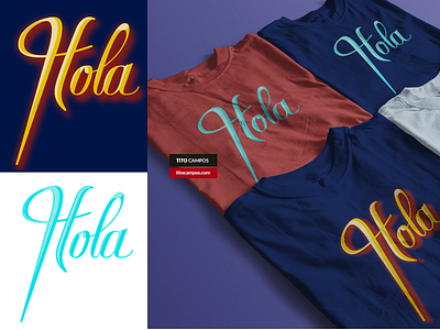 Hola Tshirts - Hello (Lettering) Type design Artwork