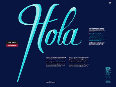 Hola Type Lettering Intro (WIP) blue caligrafia calligraphy hello hola lettering tipo tipografia type type form typography