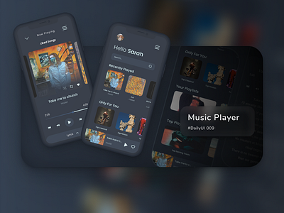 Daily UI - 009 (Music Player) amateur app design challenge daily ui dailyui design figma mobile design music music player ui ui design ui ux uiux ux ux design