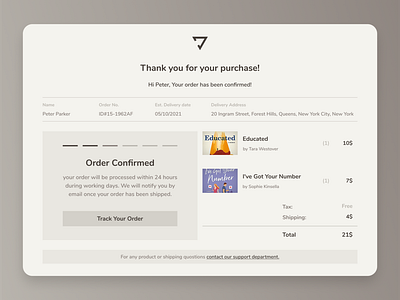 DailyUI - 017 (Email Receipt)