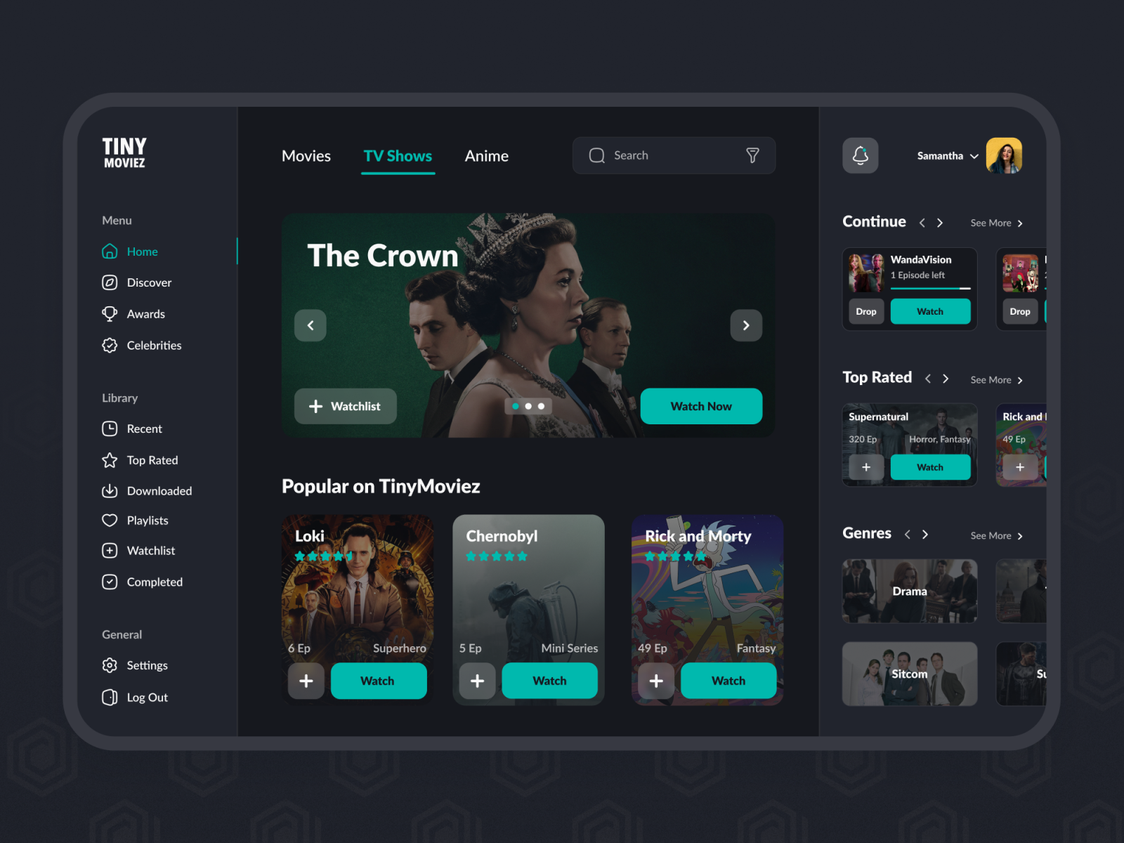 Movie Streaming Dashboard by Mohammad on Dribbble