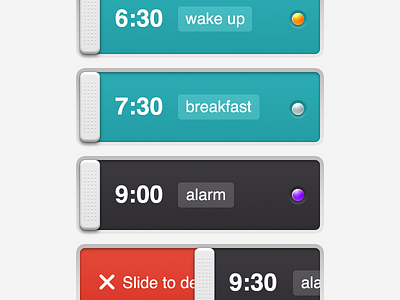 Alarm Clock - list view alarm app clock iphone time to do ui
