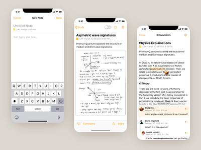 Capture Note and Annotate iOS App annotate app comments design ios note reply scan thinkers ui