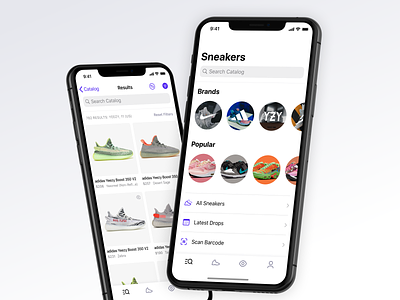 Sneaker Collection View app apple catalog grid ios list navbar overview search shopping sneaker tab tabbar